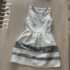 White & Silver sleeveless dress